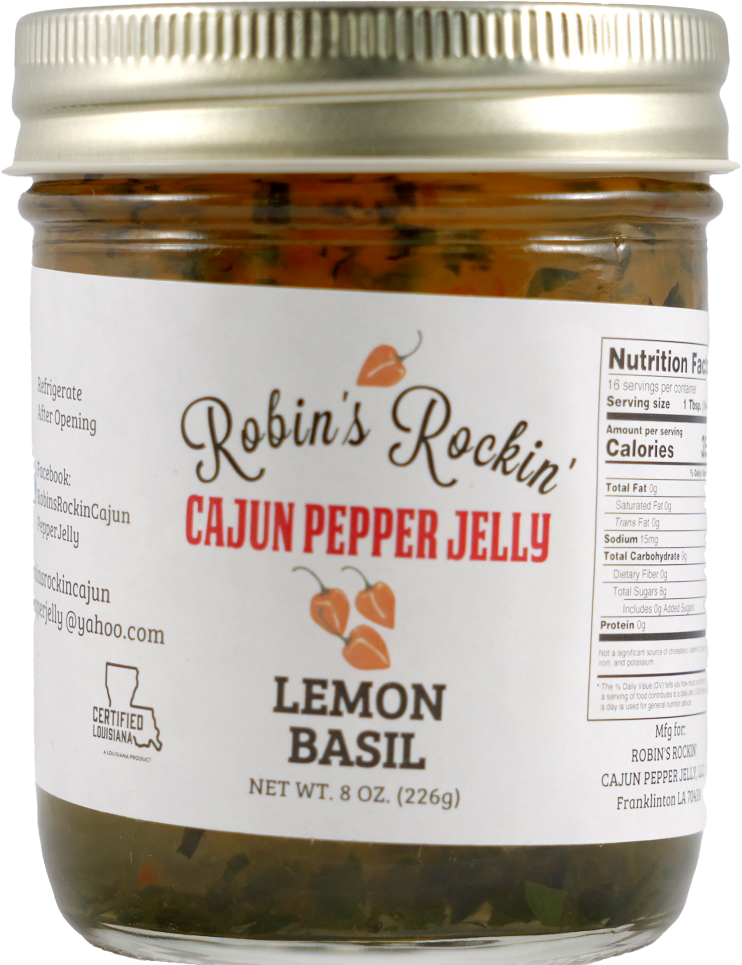 Lemon Basil Flavored Pepper Jelly