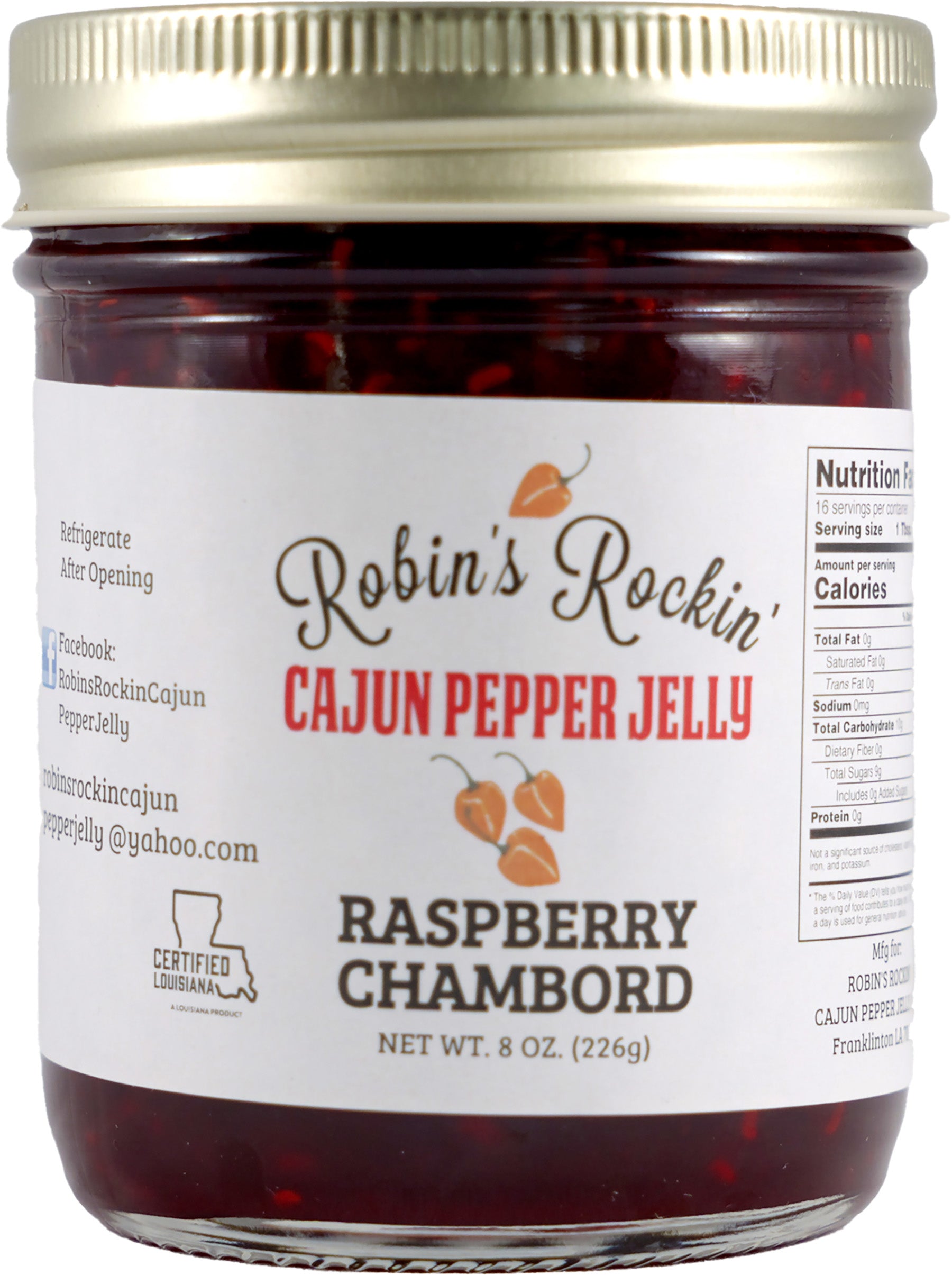 Raspberry Chambord Pepper Jelly – Robin's Rockin' Cajun Pepper Jelly